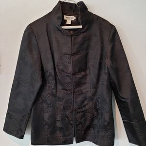 Black Chinese Silk Mandarin Jacket